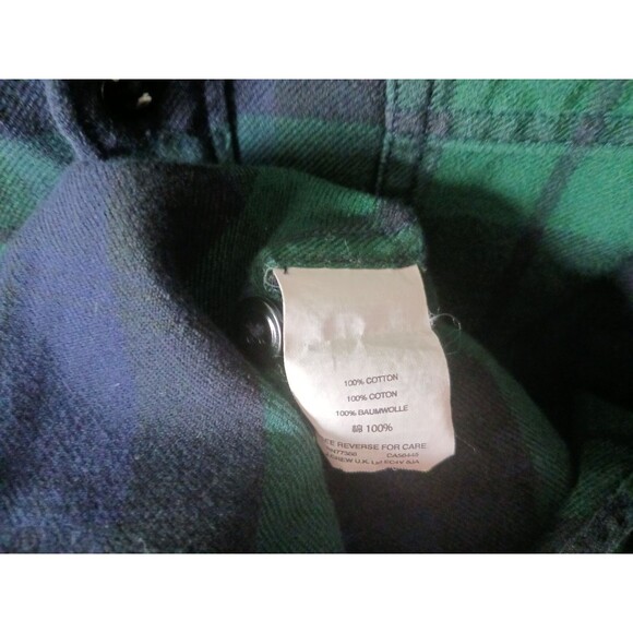 J. Crew Mens Flannel Plaid Button Up Shirt Pockets Long Sleeve Green Blue XL - Picture 4 of 7